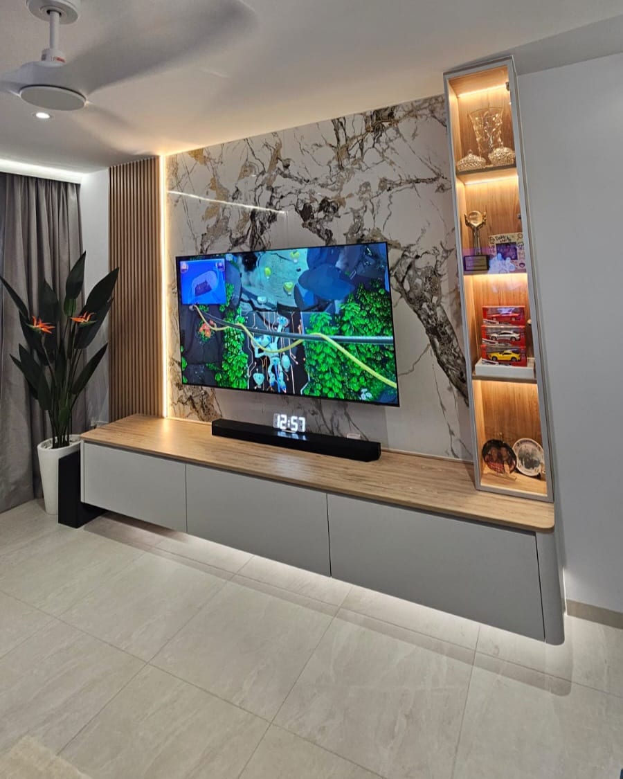 Raw unrenovated HDB flat unit handover state with exposed wiring and bare walls