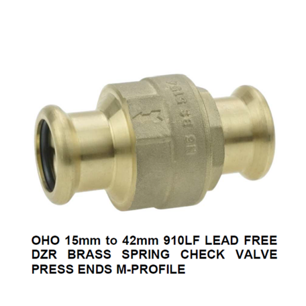 OHO DZR Brass Spring Check Valve